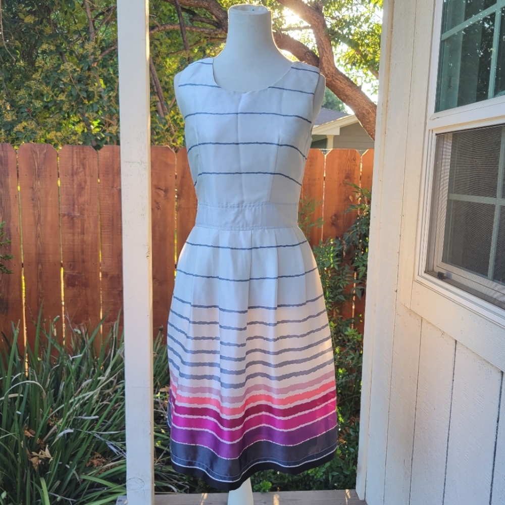 O.A.M.C. Striped Sleeveless Satin Mini Dress